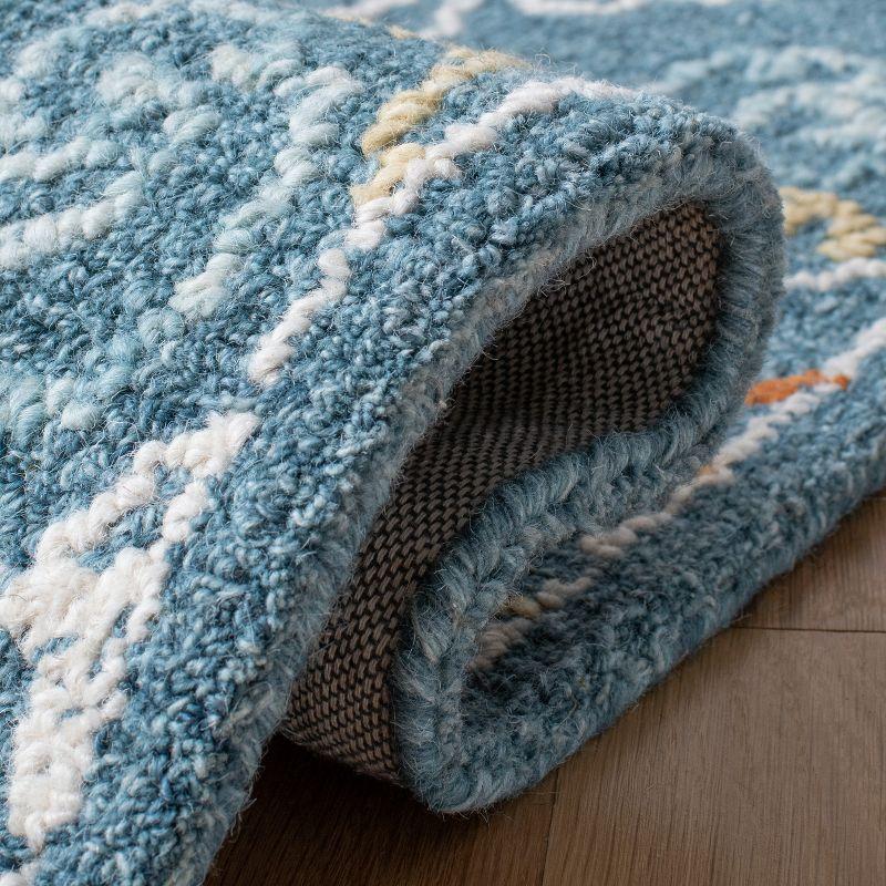 Blossom BLM606 Hand Tufted Area Rug - Blue/Yellow - 6'x6' - Safavieh.