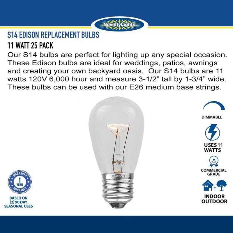 Novelty Lights Blue S14 Edison Hanging Outdoor String Light Replacement Bulbs E26 medium Base 11 Watt