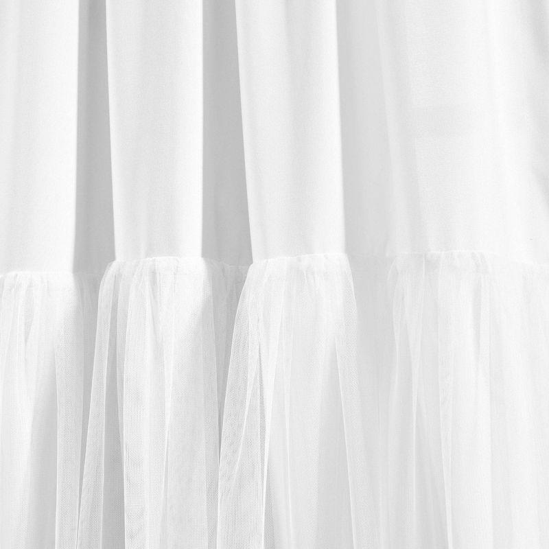 White Sheer Polyester Rod Pocket Window Curtains