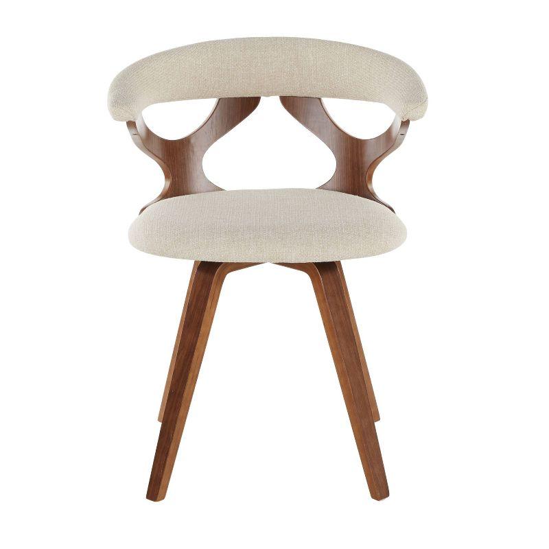 Gardenia Mid-Century Modern Dining Accent Chair with Swivel Cream - LumiSource: Bent Wood Legs, Polyester Upholstery, 250lb Capacity