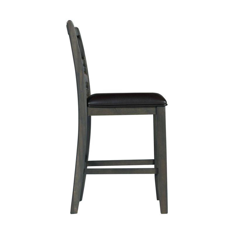 Set of 2 Taylor Faux Leather Counter Height Barstools Gray - Picket House Furnishings: Polyester Upholstery, MDF Frame, 300 lbs Capacity