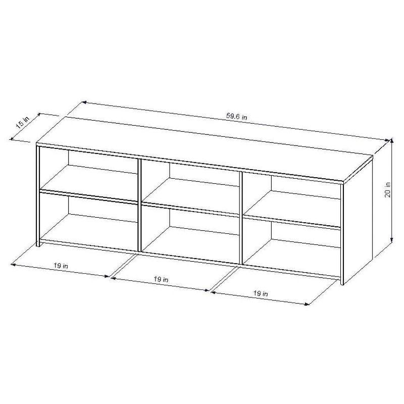 Black Rectangular TV Stand with Storage for 70" TVs