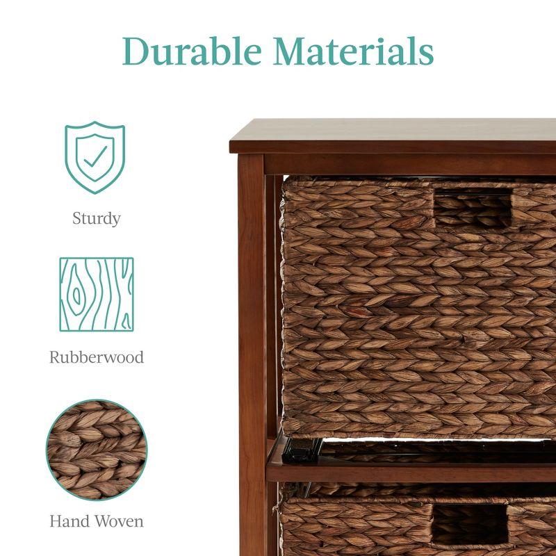 Best Choice Products Vertical Rolling File Cabinet for Home, Office w/ Rubberwood Frame, Locking Caster Wheels - Mocha