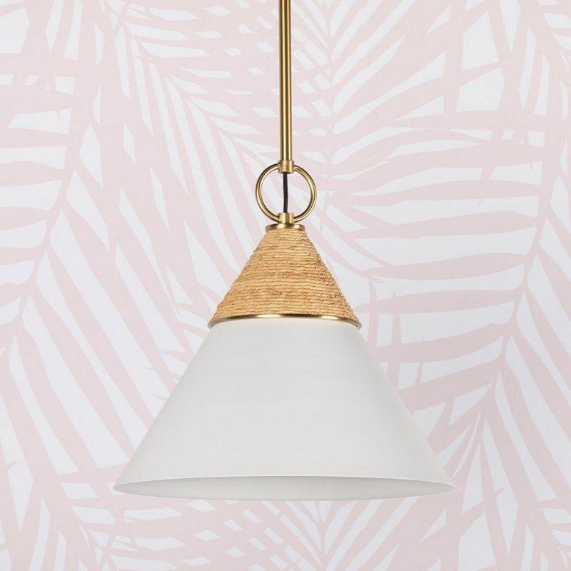Rooney Pendant Light - White and Natural / 13"