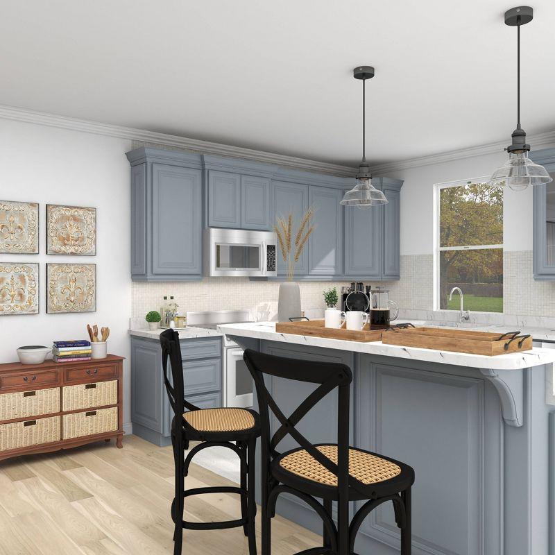 Set of 3 Farmhouse Slat Style Mango Wood and Iron Trays Brown - Olivia & May: Ottoman, Basket Design, 24-Inch