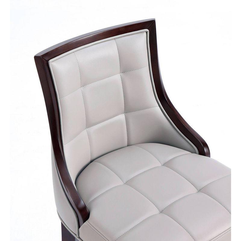 Fifth Avenue Upholstered Beech Wood Faux Leather Barstool Light Gray - Manhattan Comfort: Elegant Counter Chair, Fixed Height