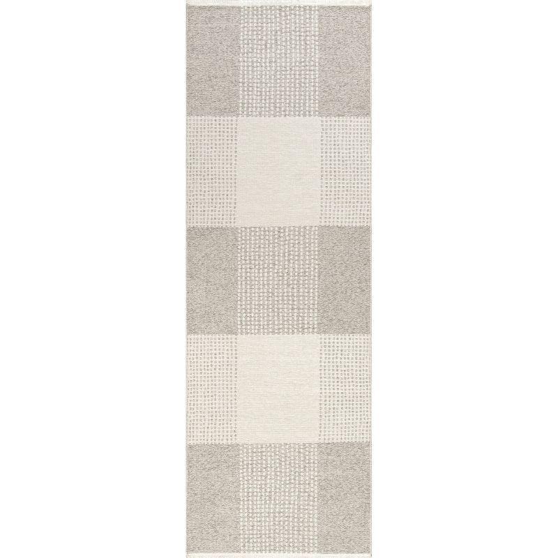Nuloom Kirby Plaid Pet Friendly Premium Reversible Machine Washable Area Rug, Runner 2' 6" x 8', Cream