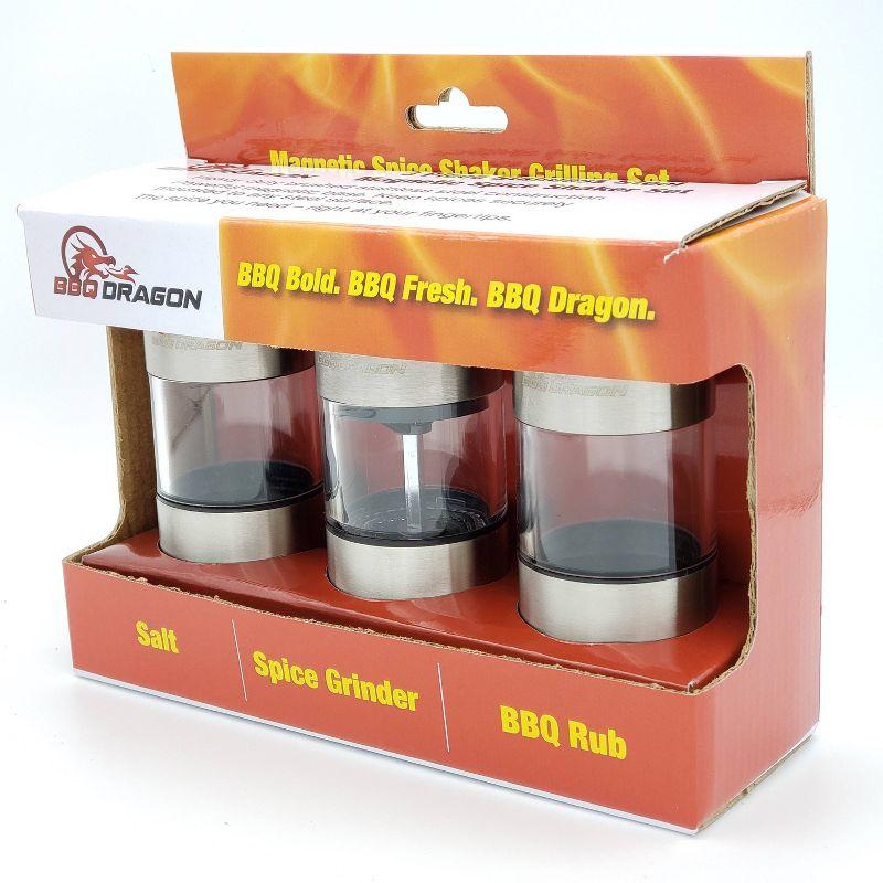 BBQ Dragon Cabinet System Stainless Steel Spice Jar & Rack Set with Adjustable Racks