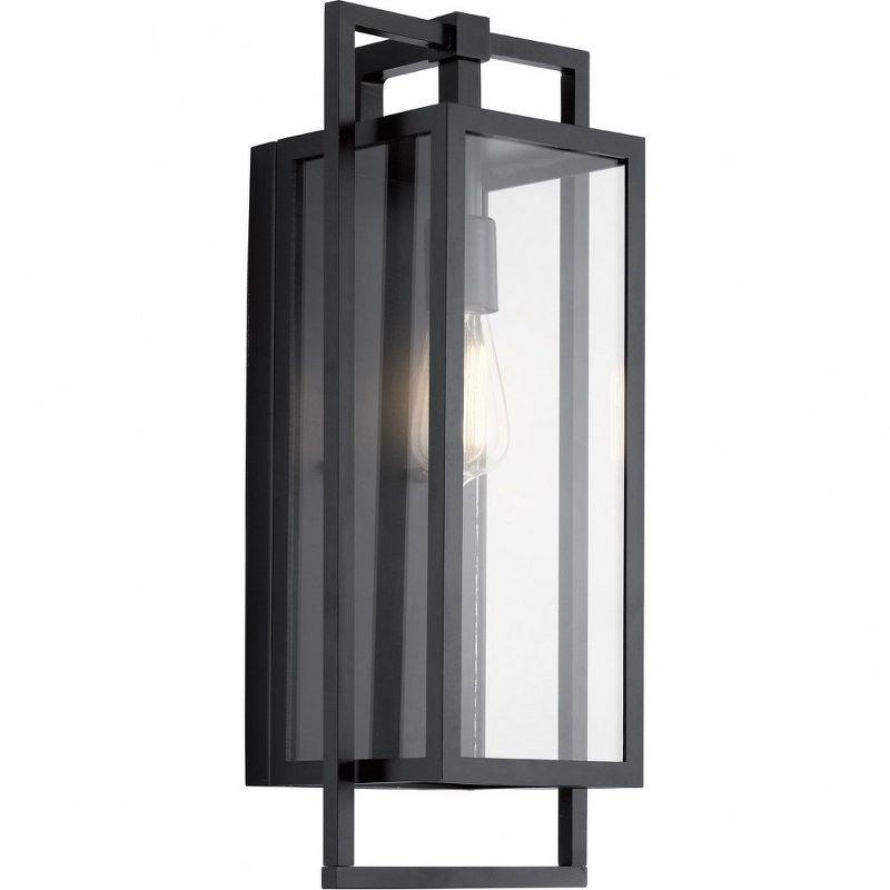 Goson 20" Black Industrial Outdoor Wall Light with Clear Glass