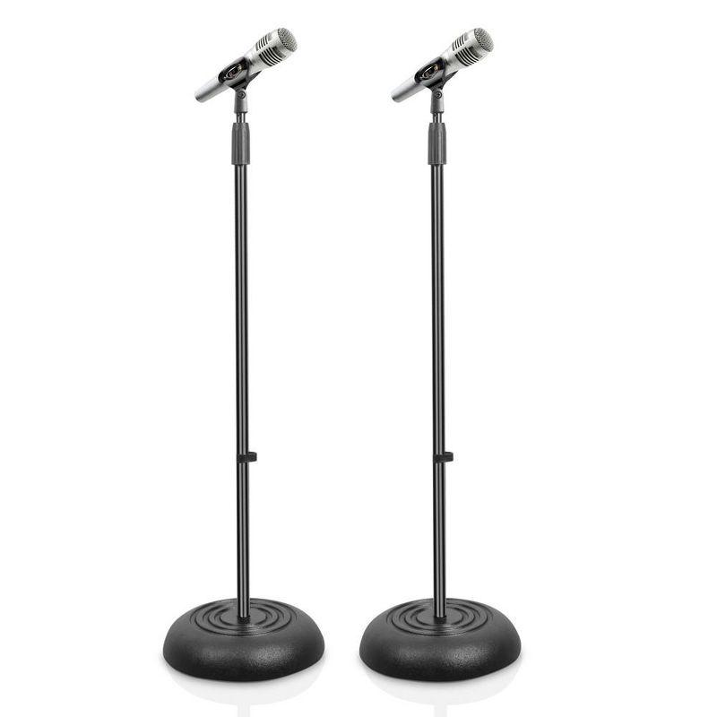 Pyle 2 - Pc Universal Compact Base Microphone Stand - Black