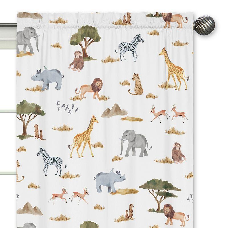 Jungle Animals Microfiber Semi-Sheer Rod Pocket Curtain Panels (Set of 2)