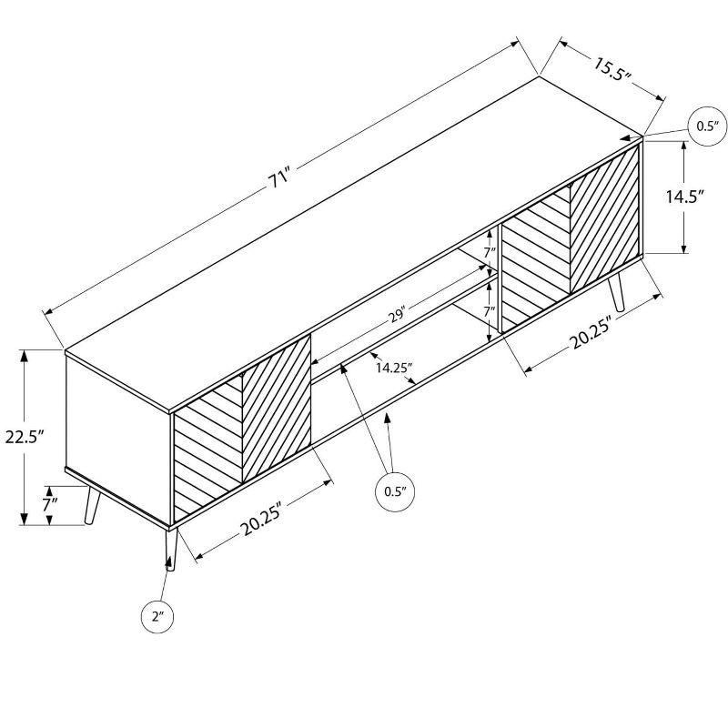 George Oliver Tv Stand, 72 Inch, Console, Media Entertainment Center, Storage Cabinet, Living Room, Bedroom And Black Laminate Metal, Contemporary, Modern