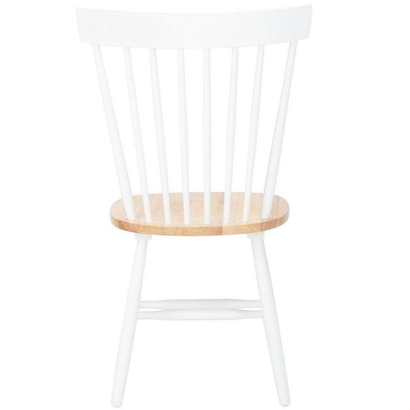 Windsor White/Natural Malaysian Oak Spindle Side Chair, Set of 2