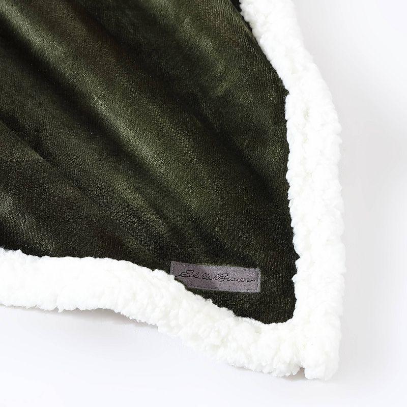 50"x60" Pine Plaid Throw Blanket Green - Eddie Bauer: Soft Fleece, Cozy, Machine Washable