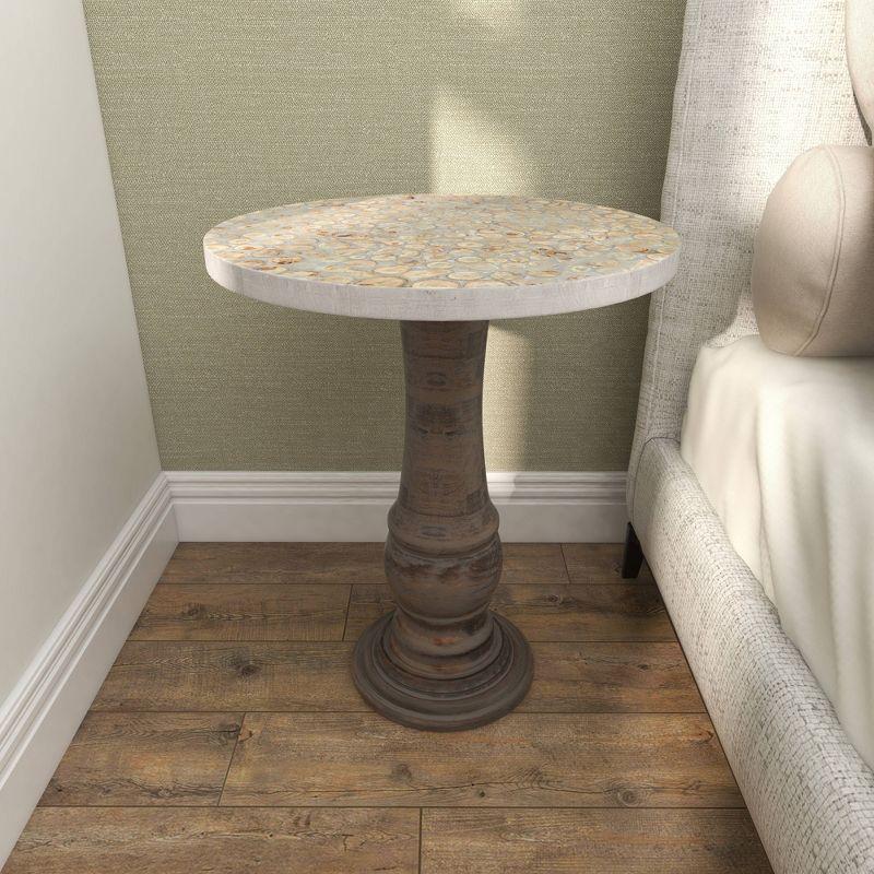 21" x 18" Rustic Wood Accent Table Gray - Olivia & May