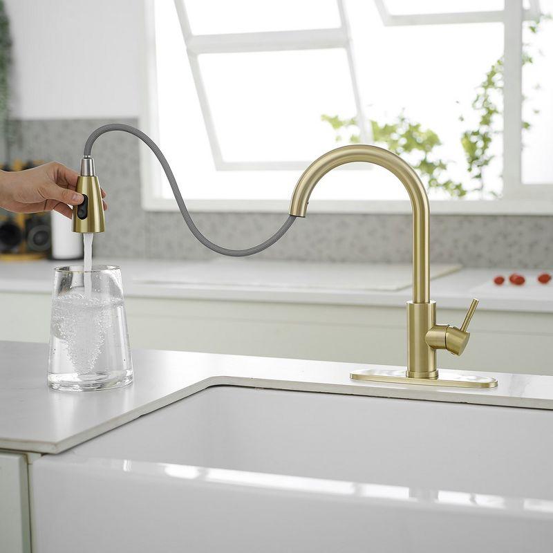 Single handle pull down sprayer kitchen faucet commercial kitchen sink faucet