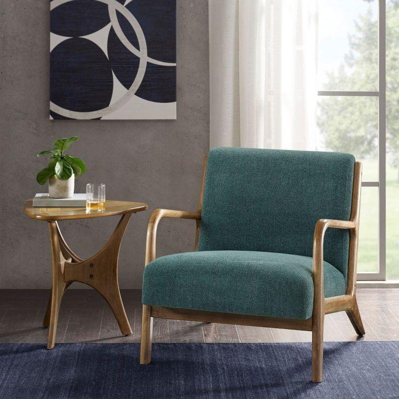 Ink+Ivy Novak Lounge Chair Teal: Upholstered Polyester, Rubberwood Frame, Spot Clean, 300lb Capacity