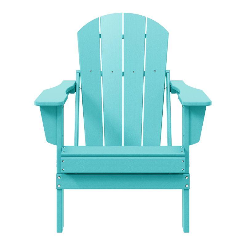 WestinTrends Malibu HDPE Outdoor Patio Folding Poly Adirondack Chair, Turquoise