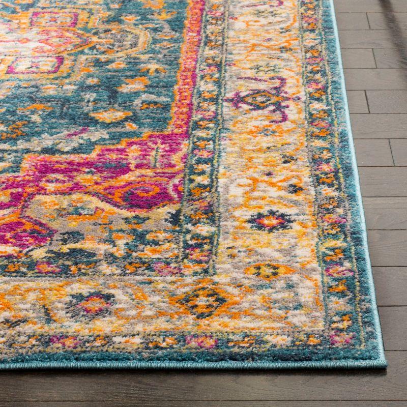 Madison 200 MAD202 Power Loomed Indoor Runner Rug - Blue/Multi - 2'3"x10' - Safavieh