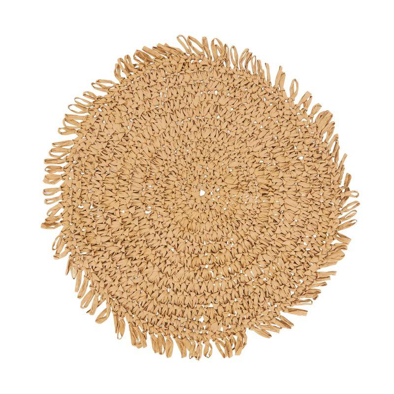 Kiri Collection 100% Paper Raffia No Pattern Round Placemat