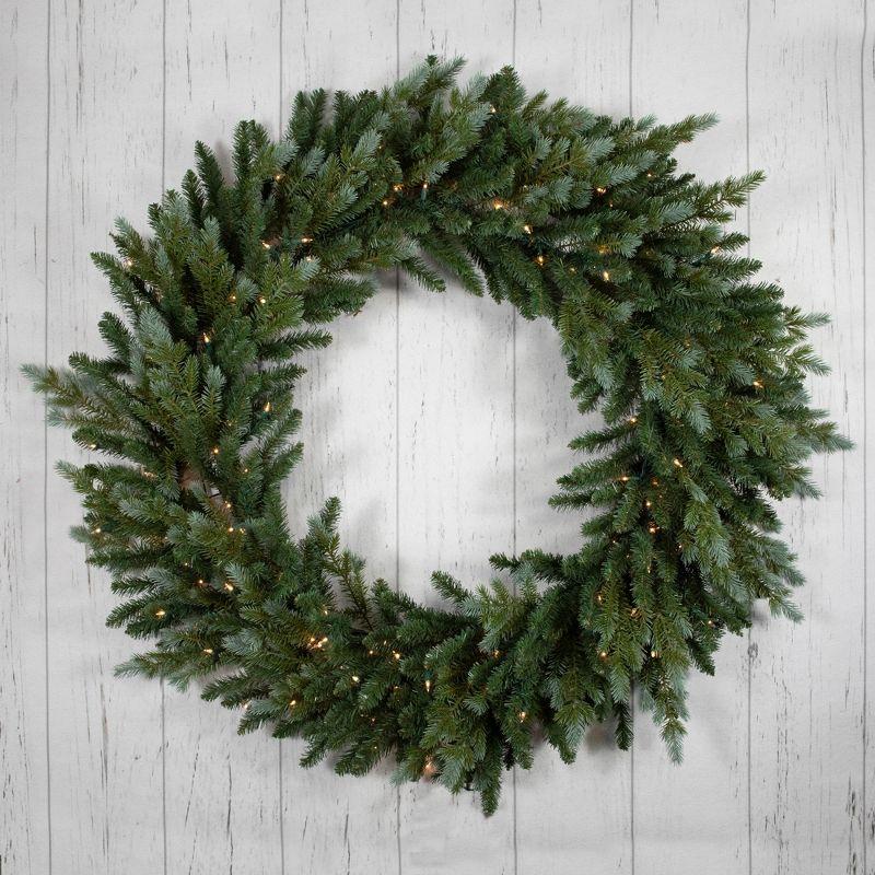 Pre-Lit Blue Spruce Artificial Christmas Wreath 48-Inch Clear Lights