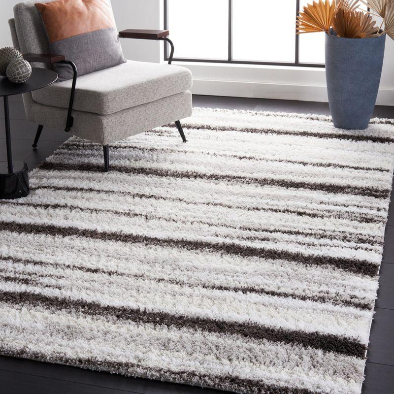 Luxurious Grayson Berber-Inspired Shag Area Rug, 5' x 7', Light & Dark Gray