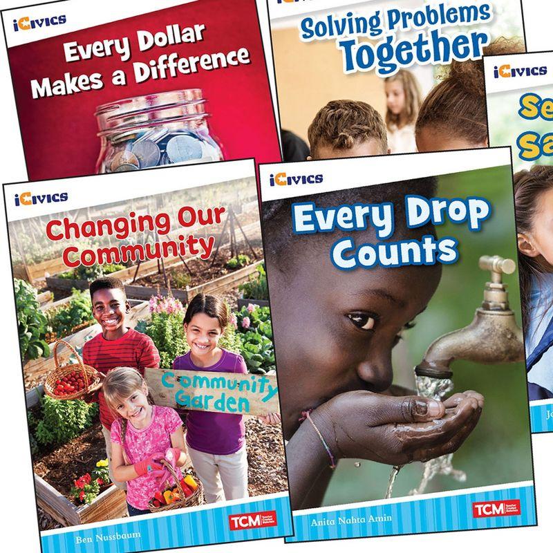 Teacher Created Materials iCivics Grade 2: Community & Social Awareness 5-Book Set + Game Cards