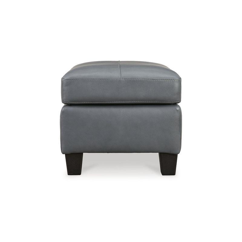 Signature Design by Ashley Contemporary Genoa Ottoman Leather Steel