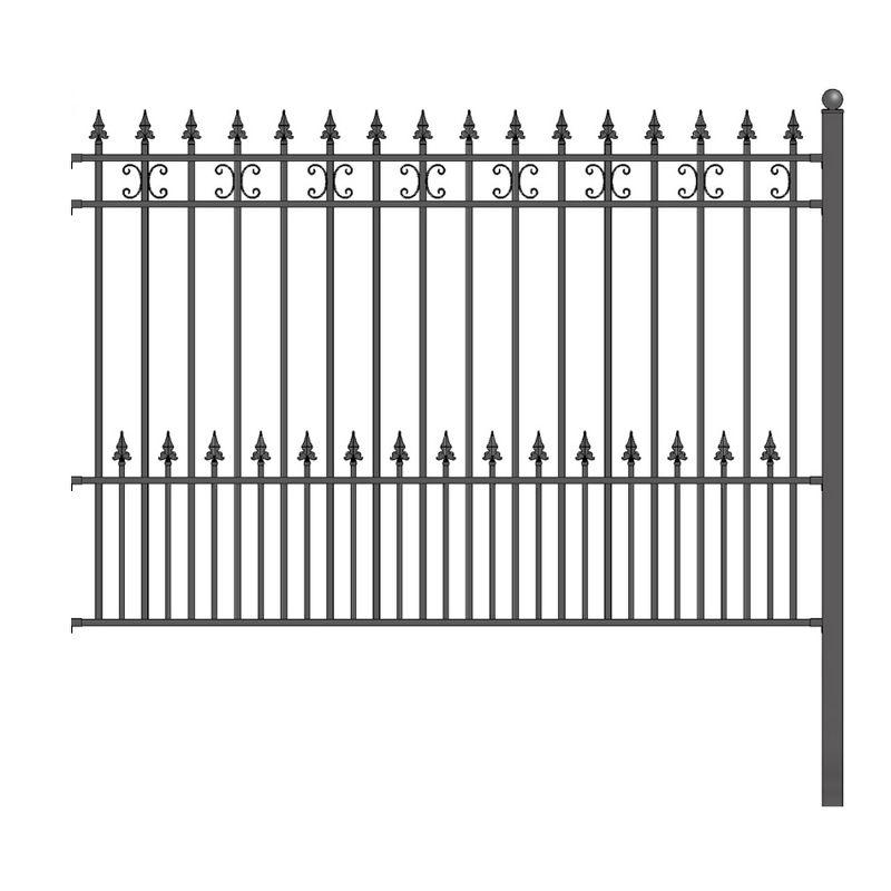 ALEKO Venice 62.8'' H x 66'' W Black Metal Fencing
