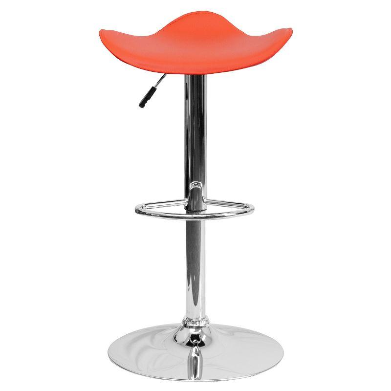 Flash Furniture Contemporary Vinyl Adjustable Height Barstool with Wavy Seat and Chrome Base