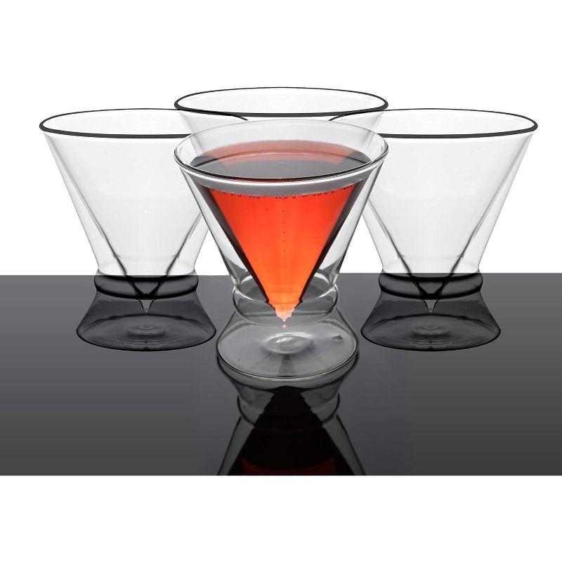 Double-Walled Stemless Martini Glasses 8oz (Set of 4)