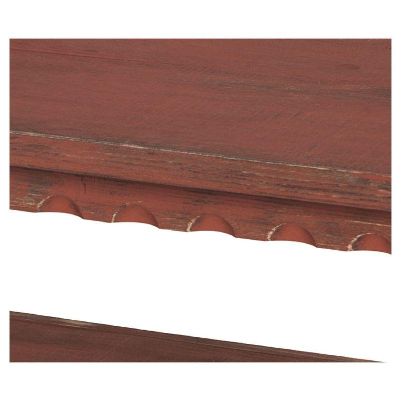 Country Cottage 46'' Red Wood Coffee Table with Storage Shelf