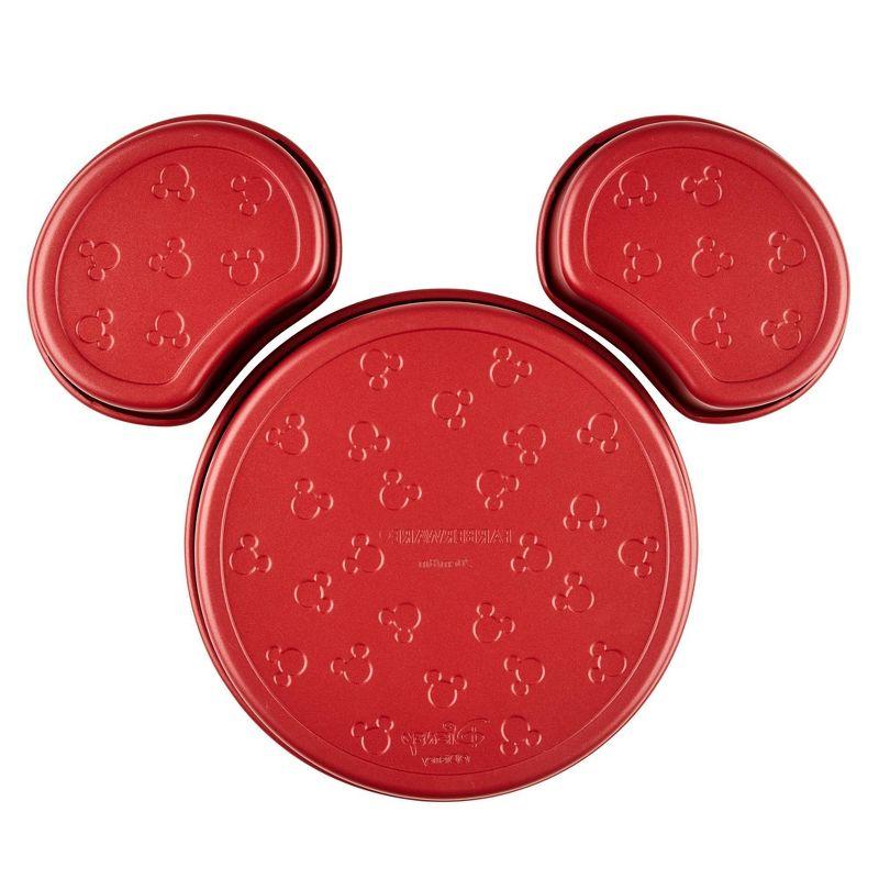 Farberware Disney Bake with Mickey Mouse 3pc Nonstick Mickey Head Cake Pan Set Red: Lifetime Warranty Bakeware Set