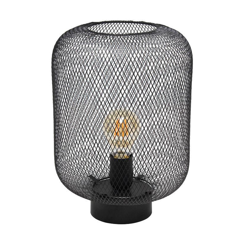 Metal Mesh Industrial Table Lamp Black - Simple Designs: ETL Listed, No Assembly Required