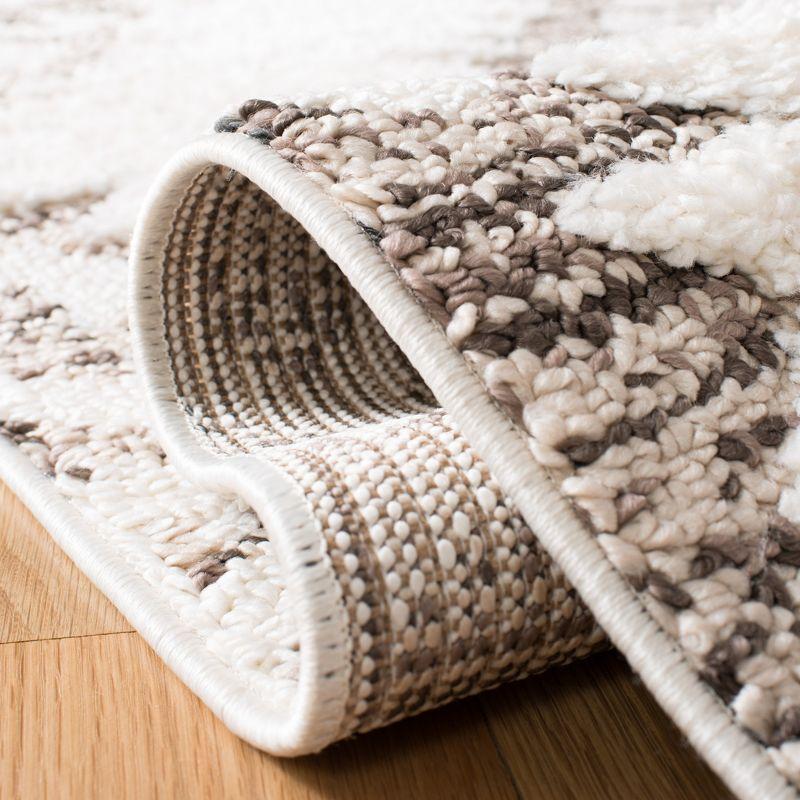 Moroccan Tassel Shag MTS652 Power Loomed Indoor Runner Rug - Ivory/Brown - 2'3"x6' - Safavieh