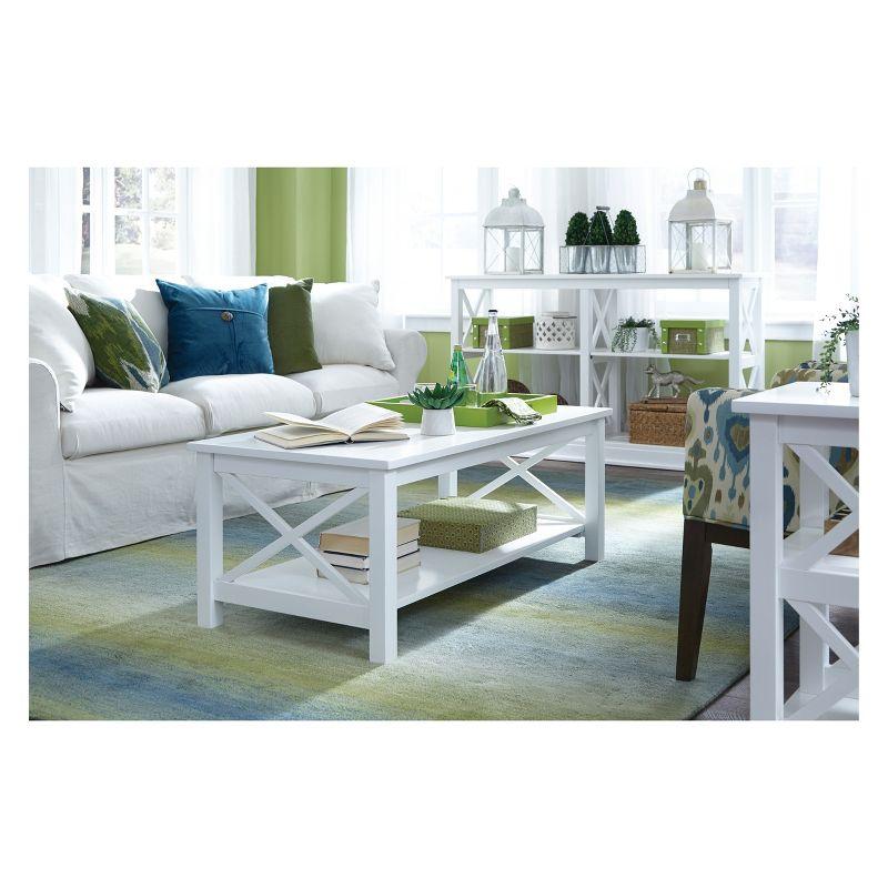 Hampton 46" White Solid Wood Rectangular Coffee Table