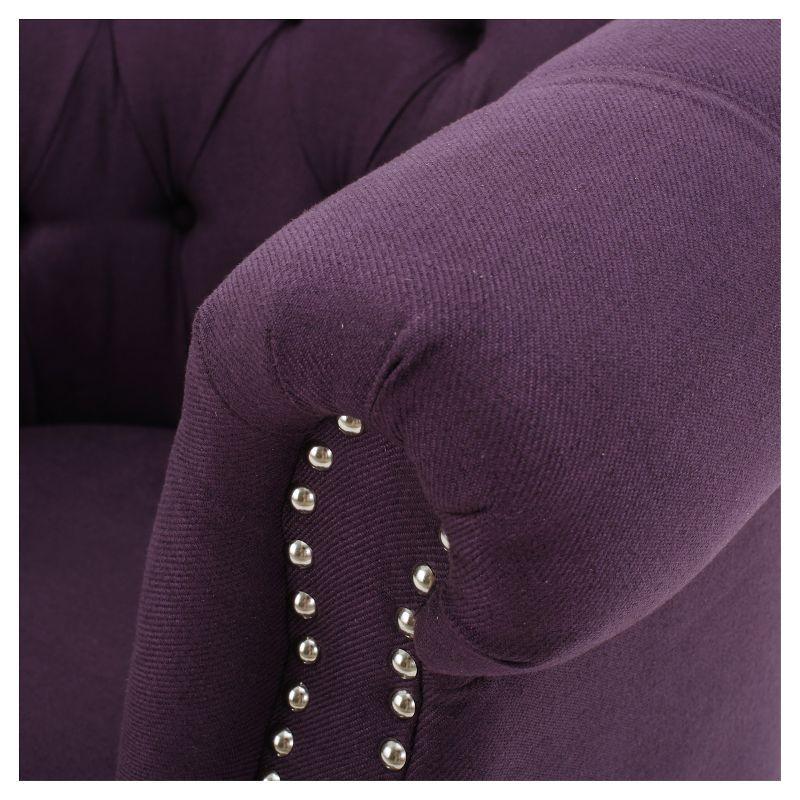 Akira Club Chair - Purple - Christopher Knight Home: Upholstered Barrel Accent, Hardwood Frame, 250lb Capacity
