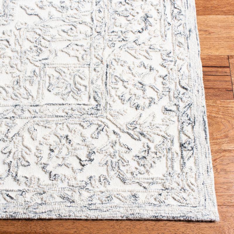 Ivory and Charcoal Hand-Tufted Wool Area Rug