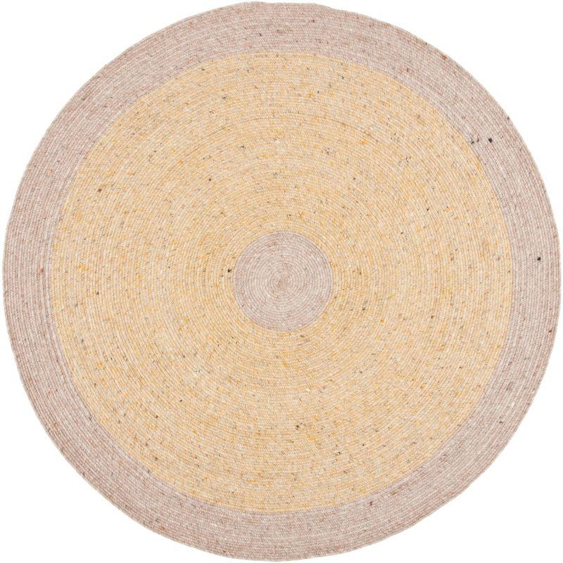 Braided BRD908 Hand Woven Area Rug - Gold/Beige - 5' round - Safavieh.