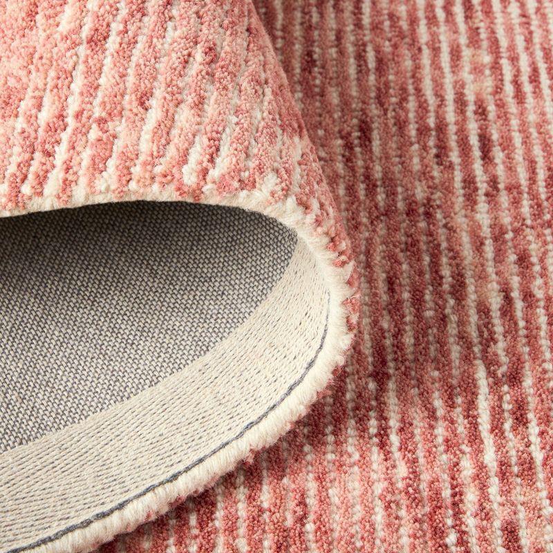 Town & Country Luxe Rita Ribbed Textured Hand Tufted 100% Wool Area Rug, Red/Ivory, 5"x7"