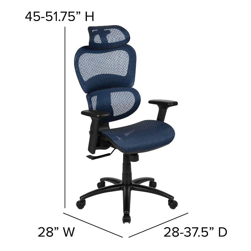 Flash Furniture Ergonomic Mesh Office Chair with 2-to-1 Synchro-Tilt, Adjustable Headrest, Lumbar Support, and Adjustable Pivot Arms