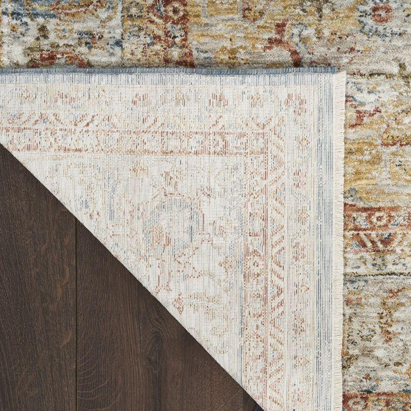 Nourison Petra Vintage Medallion Indoor Rug Ivory Blue 5'3" x 7'8"