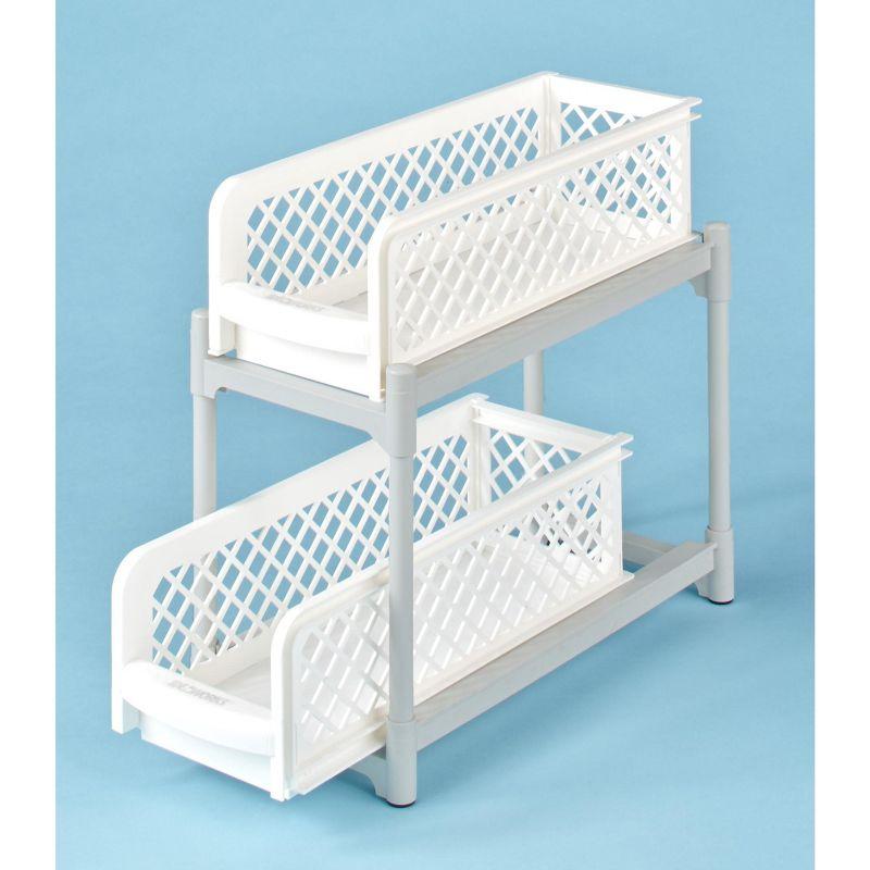 The Lakeside Collection 6" Plastic Sliding Basket Drawer for Bathroom and Kitchen Cabinets