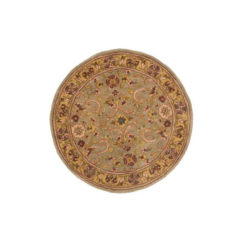 Heritage HG924 Handmade Area Rug - 6' Round - Grey/Gold - Safavieh