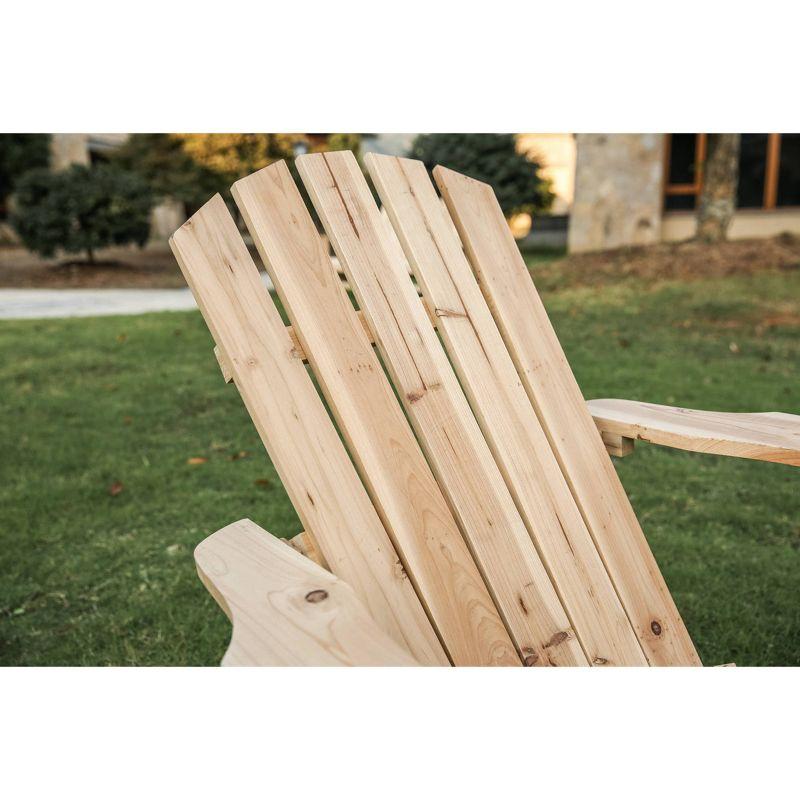 Natural Fir Wood Adirondack Chair with Arms for Outdoor Use