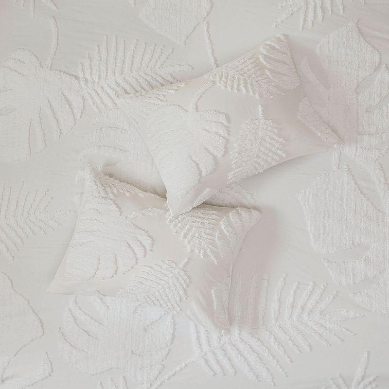 Madison Park Bahari Tufted Cotton Chenille Palm Duvet Cover Set