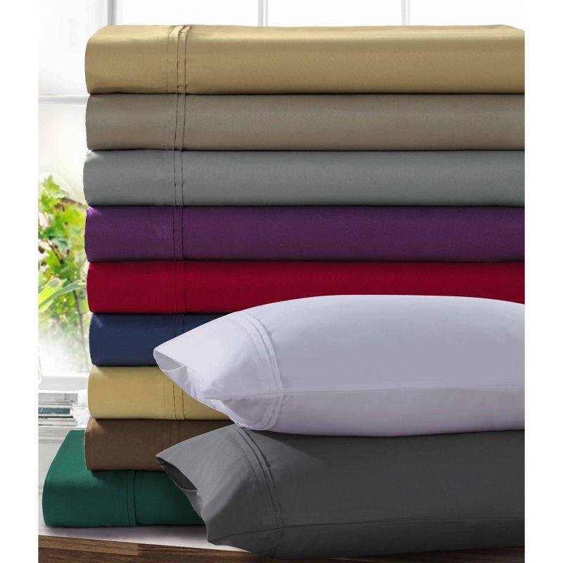 Twin Dark Beige Solid Microfiber Deep Pocket Sheet Set