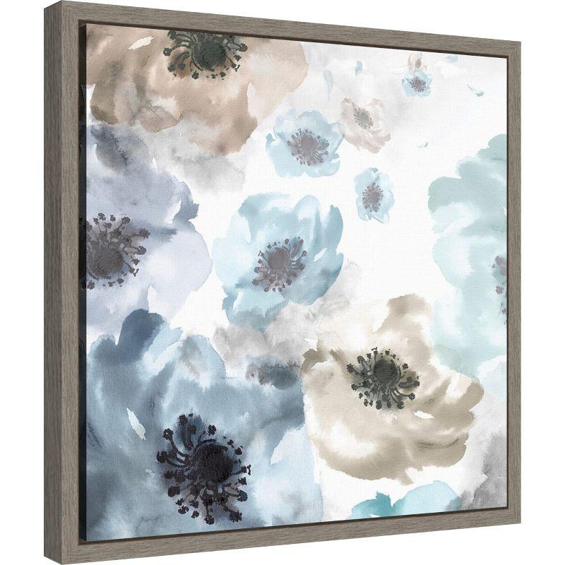 Amanti Art Soft Cascade I (Floral) by Eva Watts Canvas Wall Art Print Framed 16 x 16-in.