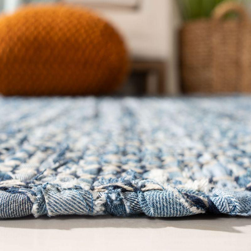 Coastal Charm Blue Cotton 8' x 10' Hand-Woven Area Rug