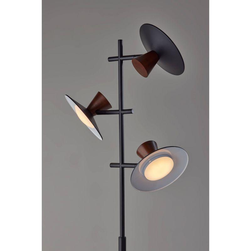 Elmore Tree Lamp with Smart Switch Black: Adesso LED, Adjustable, Touch Sensor - Includes 3 Shades